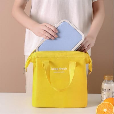 Hordozható ebédlőtáska nőknek Új hőszigetelt Tote Cooler Kézitáska Bento Pouch Vacsoratartó Iskolai Élelmiszer tároló csomag