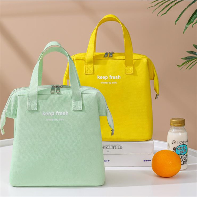 Hordozható ebédlőtáska nőknek Új hőszigetelt Tote Cooler Kézitáska Bento Pouch Vacsoratartó Iskolai Élelmiszer tároló csomag