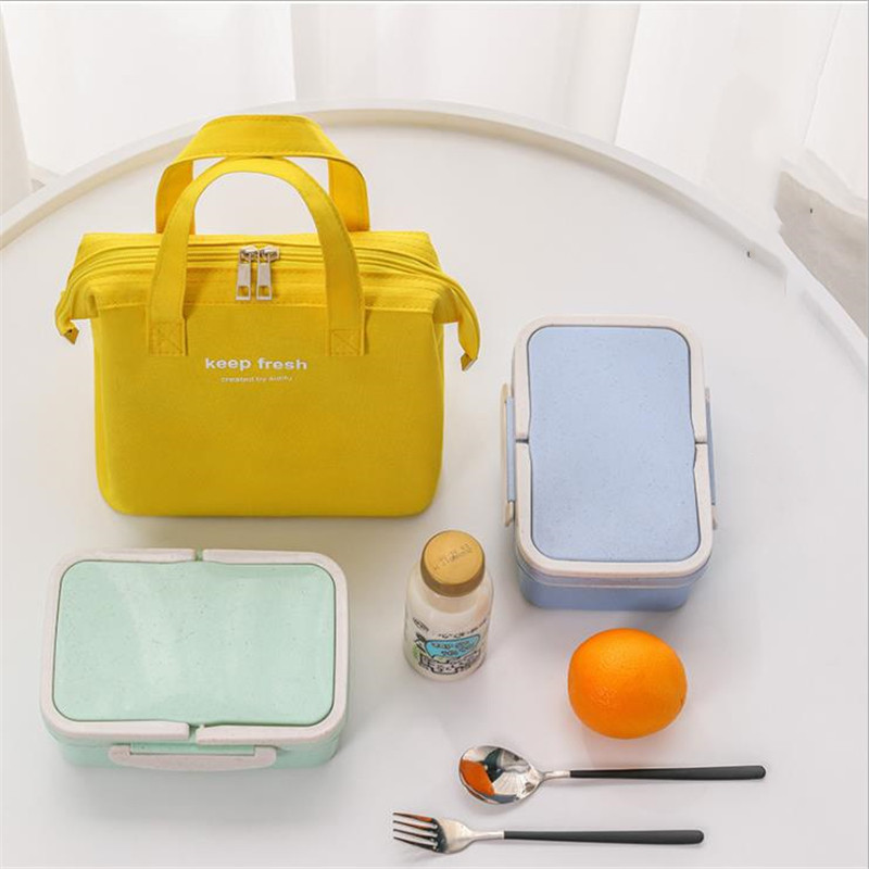 Hordozható ebédlőtáska nőknek Új hőszigetelt Tote Cooler Kézitáska Bento Pouch Vacsoratartó Iskolai Élelmiszer tároló csomag