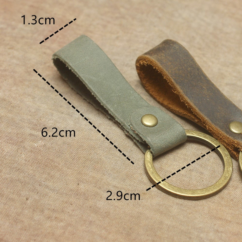 2 buc/lot, lucrat manual retro, suport de chei din piele autentică, breloc simplu pentru menajeră, portofel, bărbați, femei, arte și meserii