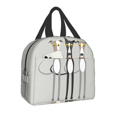 Χαριτωμένο Greyhound Sighthound Dog Insolated τσάντα μεσημεριανού γεύματος για γυναίκες στεγανό Whippet Puppy Cooler Thermal Bento Box Κάμπινγκ Ταξίδι