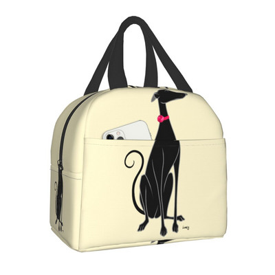 Χαριτωμένο Greyhound Sighthound Dog Insolated τσάντα μεσημεριανού γεύματος για γυναίκες στεγανό Whippet Puppy Cooler Thermal Bento Box Κάμπινγκ Ταξίδι