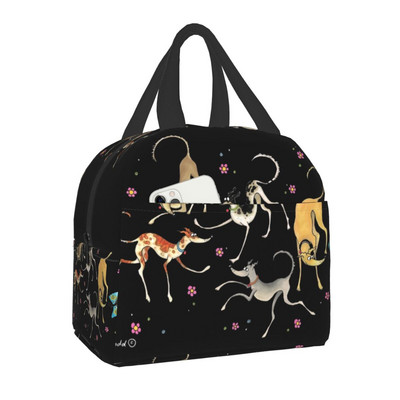 Χαριτωμένο Greyhound Sighthound Dog Insolated τσάντα μεσημεριανού γεύματος για γυναίκες στεγανό Whippet Puppy Cooler Thermal Bento Box Κάμπινγκ Ταξίδι