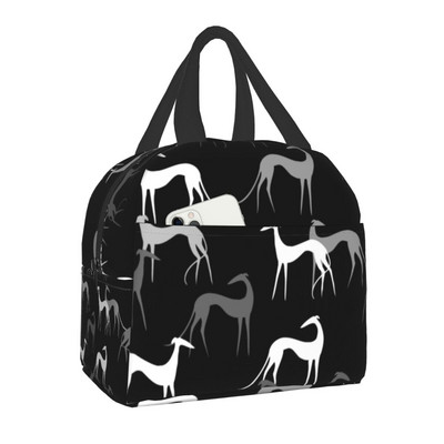 Χαριτωμένο Greyhound Sighthound Dog Insolated τσάντα μεσημεριανού γεύματος για γυναίκες στεγανό Whippet Puppy Cooler Thermal Bento Box Κάμπινγκ Ταξίδι