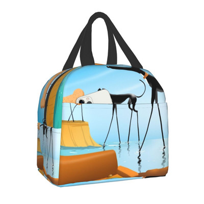 Χαριτωμένο Greyhound Sighthound Dog Insolated τσάντα μεσημεριανού γεύματος για γυναίκες στεγανό Whippet Puppy Cooler Thermal Bento Box Κάμπινγκ Ταξίδι