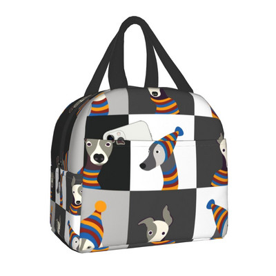 Χαριτωμένο Greyhound Sighthound Dog Insolated τσάντα μεσημεριανού γεύματος για γυναίκες στεγανό Whippet Puppy Cooler Thermal Bento Box Κάμπινγκ Ταξίδι