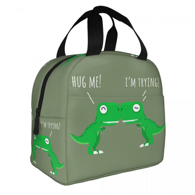 Geantă de prânz izolată cu dinozaur din desene animate pentru femei, cutie de prânz etanșă, răcitoare termică, pentru copii, școlari, pungi de mâncare