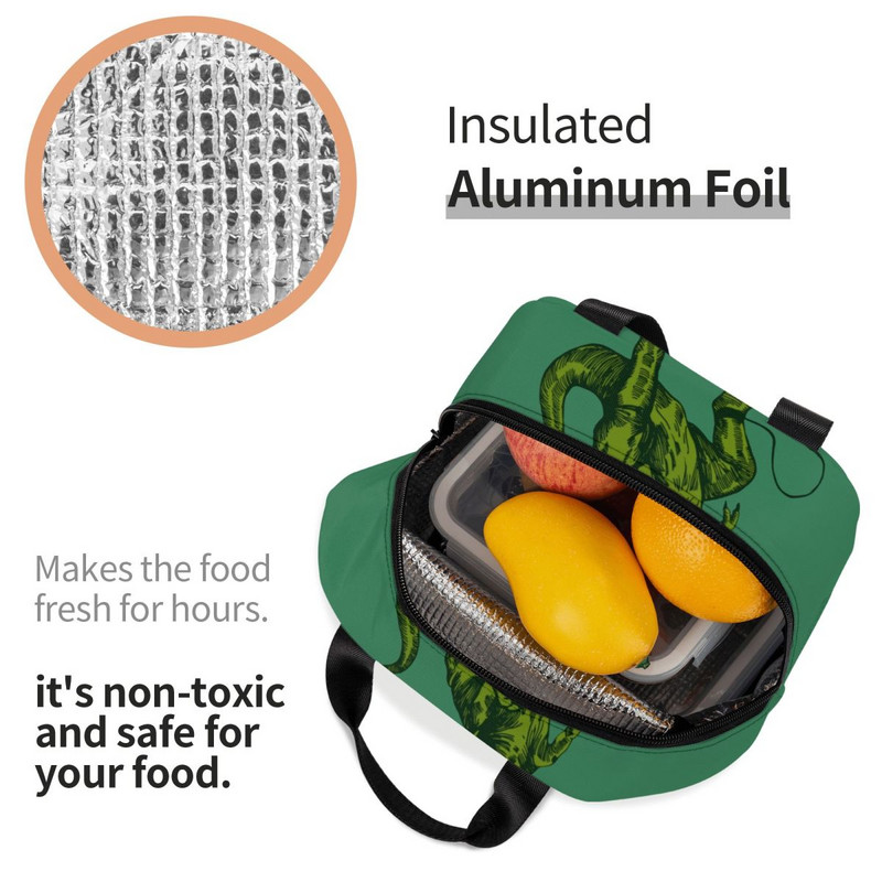 Geantă de prânz izolată cu dinozaur din desene animate pentru femei, cutie de prânz etanșă, răcitoare termică, pentru copii, școlari, pungi de mâncare