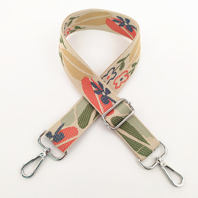 3,8 cm vastagított hosszú vállöv virágos vállpánttal a táskához vászon táskapánt Crossbody