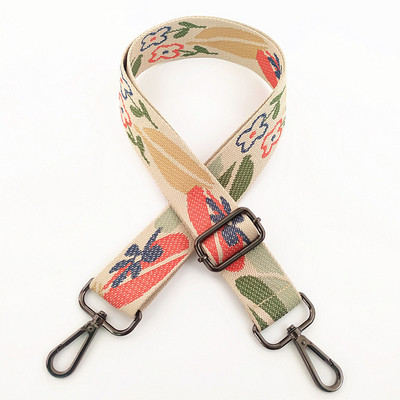 3,8 cm vastagított hosszú vállöv virágos vállpánttal a táskához vászon táskapánt Crossbody