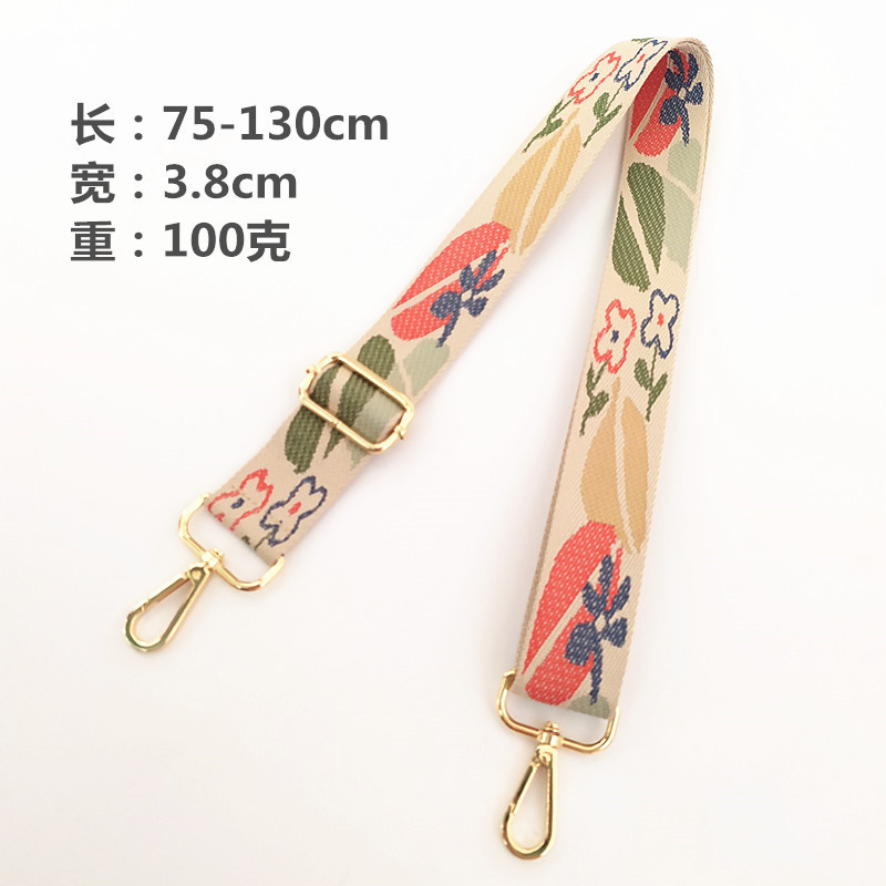 3,8 cm vastagított hosszú vállöv virágos vállpánttal a táskához vászon táskapánt Crossbody