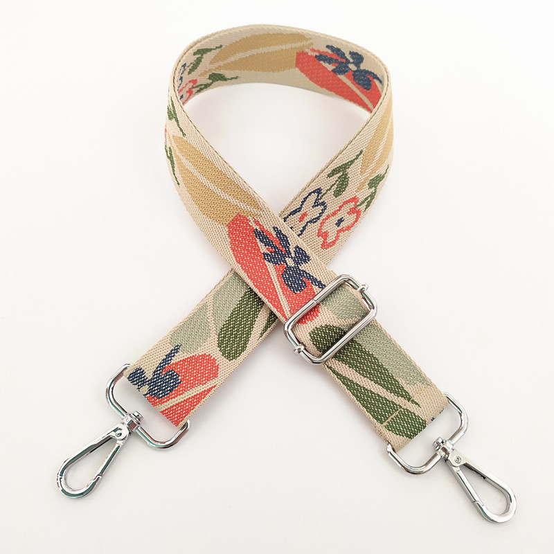 3,8 cm vastagított hosszú vállöv virágos vállpánttal a táskához vászon táskapánt Crossbody