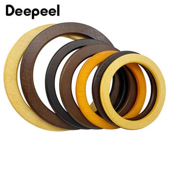 2 τμχ Deepeel 12,8-13,5 cm Νέα στρογγυλή ξύλινη λαβή DIY ράψιμο στηρίγματα Ξύλινες τσάντες δαχτυλιδιών Λαβές τσαντάκι πλαίσιο Αξεσουάρ τσάντας