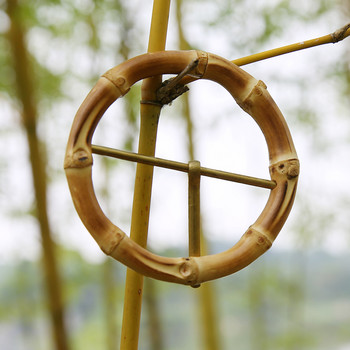 Дрехи Облекло Облекло Чанти Аксесоари Пръстен с кръгъл кръг Дървесен ратан Уникален ръчно изработен естествен корен от бамбук Катарама за колан