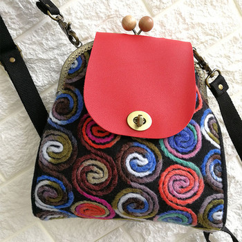 Κάλυμμα τσάντας Πλεκτό Αξεσουάρ τσάντα με βελονάκι DIY Χειροποίητο PU Δερμάτινο πτερύγιο Υλικό Crochet Handbag Ανταλλακτικά τσάντας για γυναικεία τσάντα