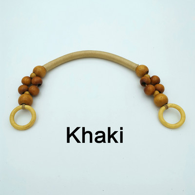 Retro somas rokturis koka pērlīšu virve Somas siksna rokturis plecu josta rokassomām DIY maiņas somas piederumi фурнитура для сумок