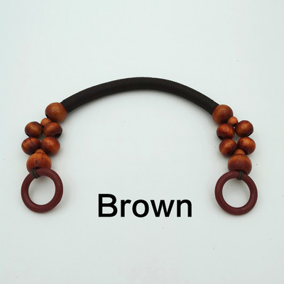 Retro somas rokturis koka pērlīšu virve Somas siksna rokturis plecu josta rokassomām DIY maiņas somas piederumi фурнитура для сумок