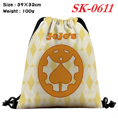 JoJo bizarr kaland, húzózsinóros táska, nyomtatott vászon, kozmetikai zsinórtáska uniszex strandtáska utazási cipőtáska, alkalmi női hátizsák