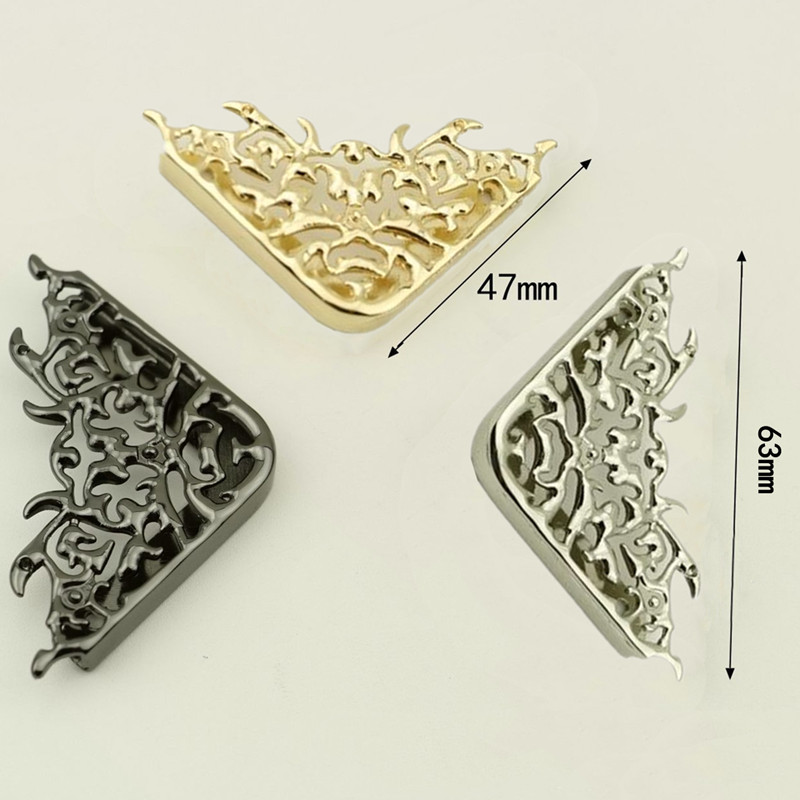 Metalna kutna zaštita za torbu za kožne obrte Torbica s preklopom Ručna torba Prtljaga DIY dekoracija Cvjetni uzorak Hardverski dodaci