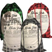 2022 m. languotas stalčių kišenė Naujas kalėdinis krepšys juodai baltas tinklinis medvilninis drobinis dovanų indelis vaikams 50*70cm