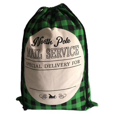 2022 m. languotas stalčių kišenė Naujas kalėdinis krepšys juodai baltas tinklinis medvilninis drobinis dovanų indelis vaikams 50*70cm