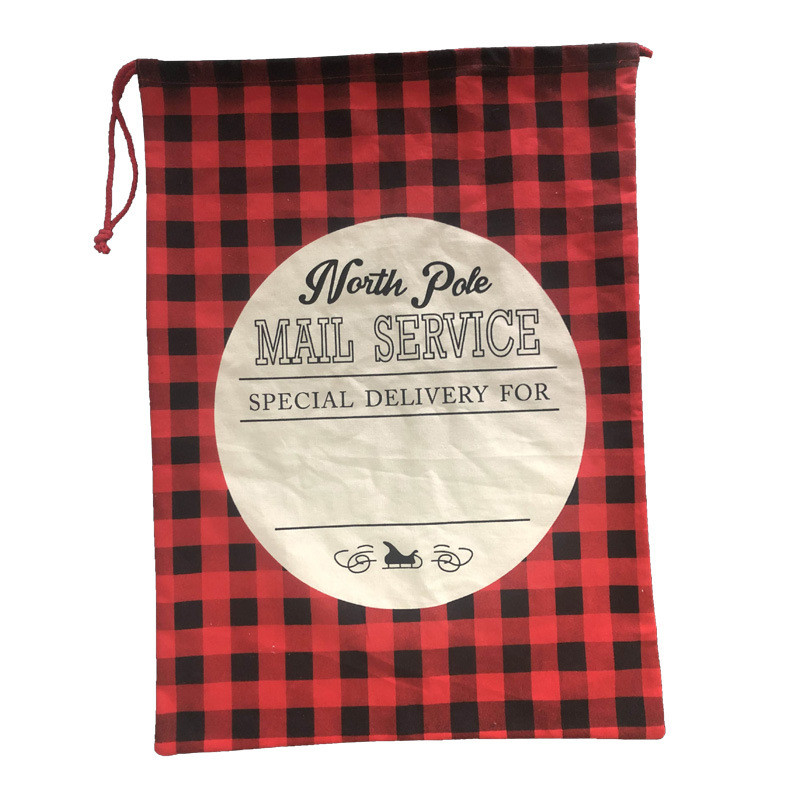 2022 m. languotas stalčių kišenė Naujas kalėdinis krepšys juodai baltas tinklinis medvilninis drobinis dovanų indelis vaikams 50*70cm