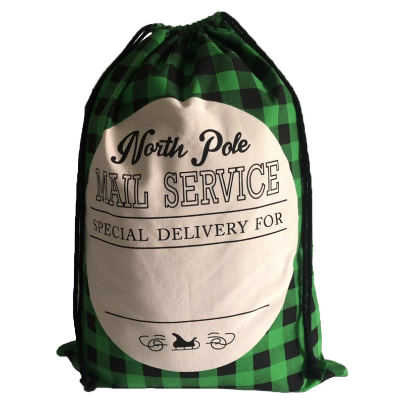 2022 m. languotas stalčių kišenė Naujas kalėdinis krepšys juodai baltas tinklinis medvilninis drobinis dovanų indelis vaikams 50*70cm