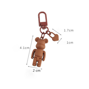 Μόδα Νέα Ρητίνη Μπρελόκ Μπρελόκ Θήκη γούρι τσάντας Creative 3D Cartoon Μπρελόκ Χαριτωμένο χρώμα Κοίλη Αρκούδα Ζευγάρι Στολίδι Μπρελόκ