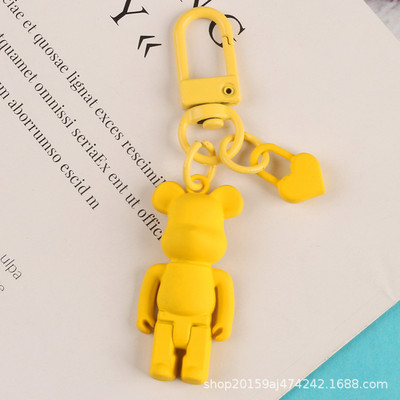 Moodne uus vaigukaru võtmehoidja kott amuleti hoidja Loov 3D multikas võtmehoidja armsa värviga õõnsa karu paari kotiga kaunistusega võtmehoidja