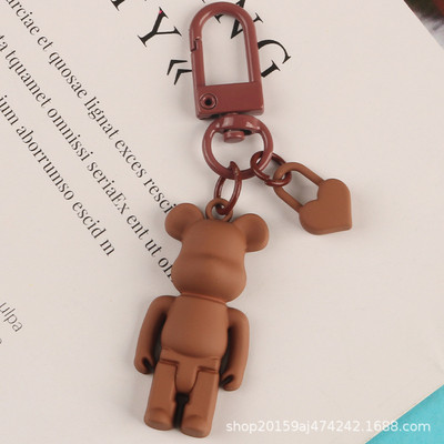 Moodne uus vaigukaru võtmehoidja kott amuleti hoidja Loov 3D multikas võtmehoidja armsa värviga õõnsa karu paari kotiga kaunistusega võtmehoidja