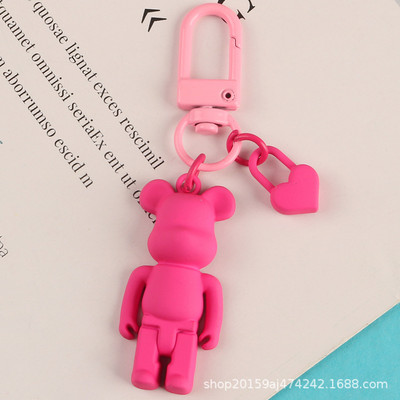 Moodne uus vaigukaru võtmehoidja kott amuleti hoidja Loov 3D multikas võtmehoidja armsa värviga õõnsa karu paari kotiga kaunistusega võtmehoidja