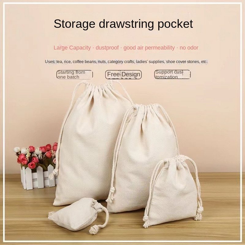 Nove lanene vrećice s uzicom za višekratnu upotrebu Vrećice od tkanine za pohranu Različito Voće Povrće Kuhinjski proizvodi Poklon torba s uzicom Džepovi
