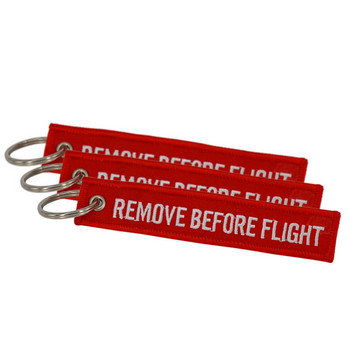 Αφαιρέστε πριν από την πτήση Chaveiro Μπρελόκ για αυτοκίνητα Κόκκινα μπρελόκ OEM Μπρελόκ Κοσμήματα Aviation Ετικέτα Κέντημα Μπρελόκ 5 ΤΕΜ/ΛΟΤ