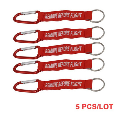 Pirms lidojuma noņemt Chaveiro atslēgu piekariņu automašīnām Sarkans atslēgu piekariņi OEM atslēgu piekariņi Rotaslietas Aviācijas etiķetes Izšūšanas atslēgu piekariņi 5 gab.