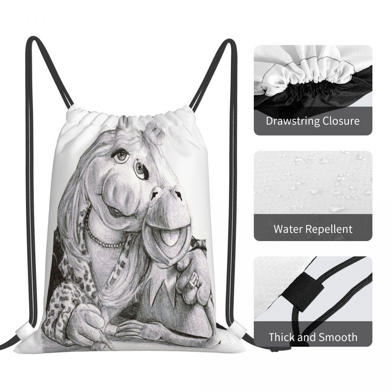 Kermit And Miss Piggy - Torbe s uzicom Ruksaci Torbica Sportske torbe Ruksak Anime ruksak Torba za pohranu