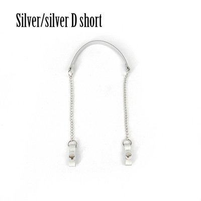 Tanqu O Geantă Lungă Scurtă Gri Interstrat Metal D Cataramă Piele PU Închidere cu clemă Curea cu lanț de umăr pentru geanta de mână de buzunar Obag