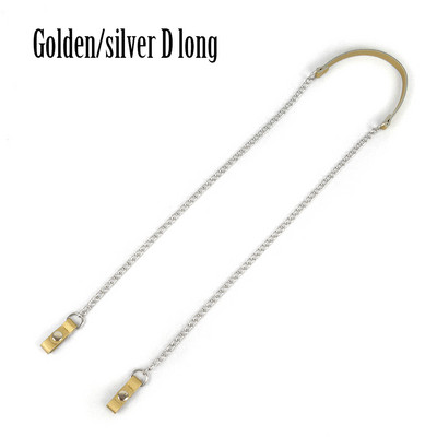 Tanqu O Geantă Lungă Scurtă Gri Interstrat Metal D Cataramă Piele PU Închidere cu clemă Curea cu lanț de umăr pentru geanta de mână de buzunar Obag