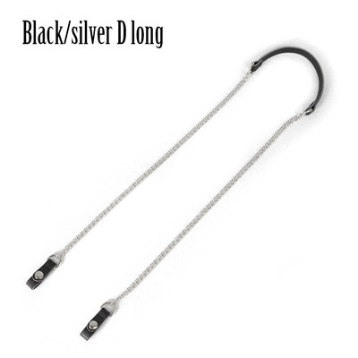 Tanqu O Geantă Lungă Scurtă Gri Interstrat Metal D Cataramă Piele PU Închidere cu clemă Curea cu lanț de umăr pentru geanta de mână de buzunar Obag