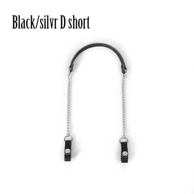 Tanqu O Geantă Lungă Scurtă Gri Interstrat Metal D Cataramă Piele PU Închidere cu clemă Curea cu lanț de umăr pentru geanta de mână de buzunar Obag