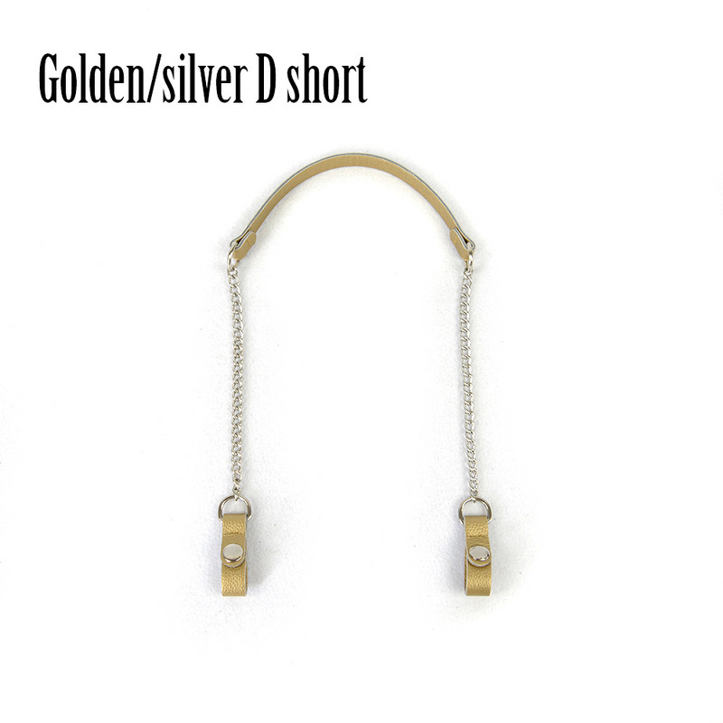 Tanqu O Geantă Lungă Scurtă Gri Interstrat Metal D Cataramă Piele PU Închidere cu clemă Curea cu lanț de umăr pentru geanta de mână de buzunar Obag