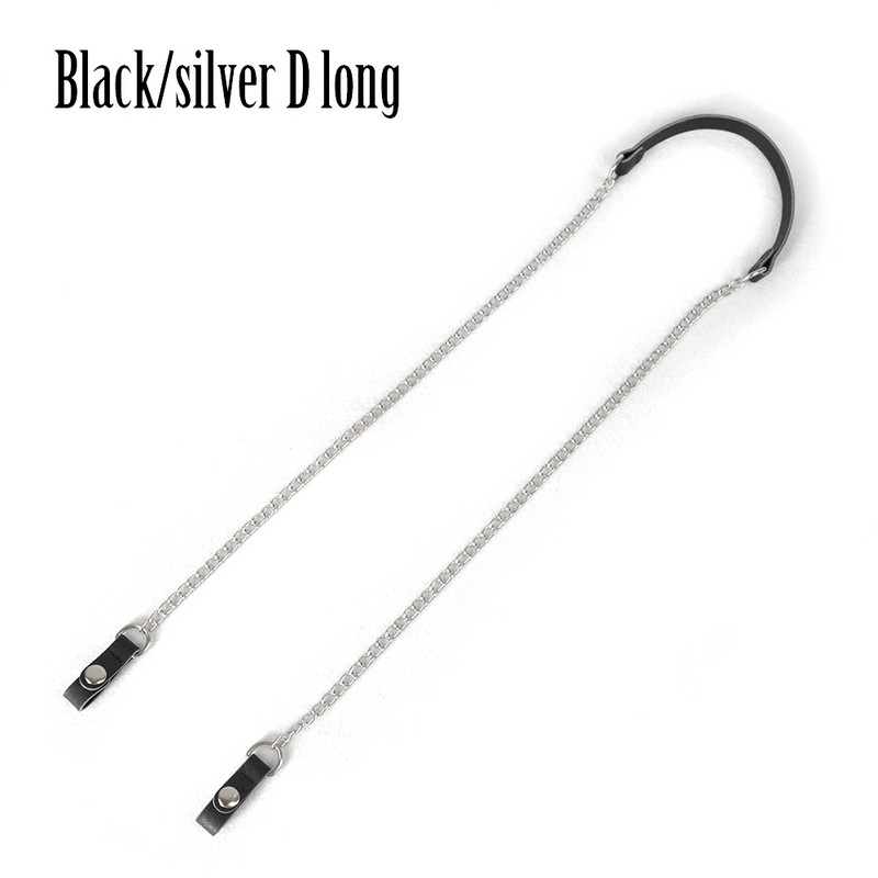 Tanqu O Geantă Lungă Scurtă Gri Interstrat Metal D Cataramă Piele PU Închidere cu clemă Curea cu lanț de umăr pentru geanta de mână de buzunar Obag