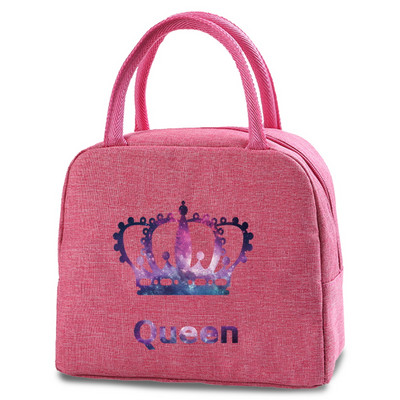 Kraljica Print Pattern Rashladna torba za ručak Prijenosna toplinski izolirana Bento Tote Termalna školska torbica za piknik Poklon za učitelja