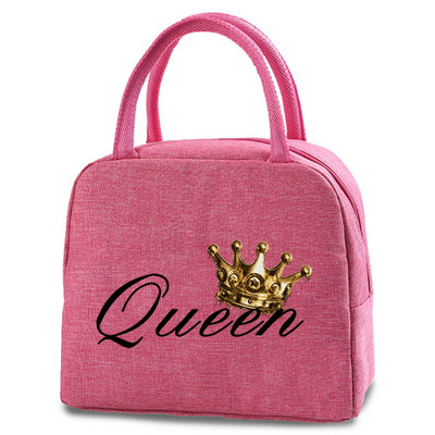 Kraljica Print Pattern Rashladna torba za ručak Prijenosna toplinski izolirana Bento Tote Termalna školska torbica za piknik Poklon za učitelja