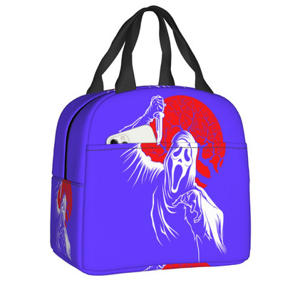 Scream Ghostface soojusisolatsiooniga lõunakott Horror Killer TV Movie Taaskasutatav lõunasöök tööks Koolireiside hoiustamiskarp