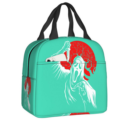 Scream Ghostface soojusisolatsiooniga lõunakott Horror Killer TV Movie Taaskasutatav lõunasöök tööks Koolireiside hoiustamiskarp