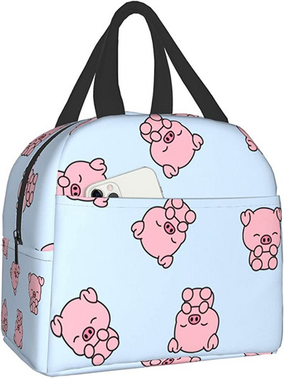 Jauka cūka ar režģi un sirds dzesētāju pusdienu kaste Pārnēsājama izolēta audekla pusdienu soma Termiskās pārtikas piknika pusdienu maisiņi bērniem