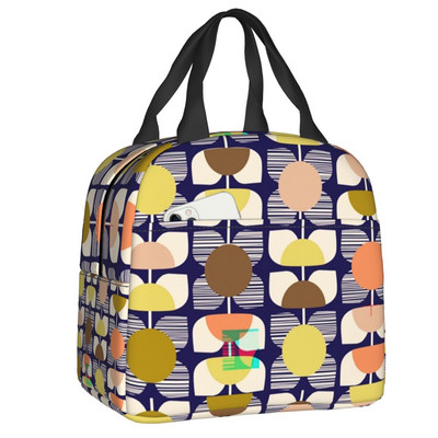 Ljetna torba za ručak s izoliranom stabljikom cvijeta za žene Skandinavska geometrijska rashladna toplinska kutija za ručak za višekratnu upotrebu