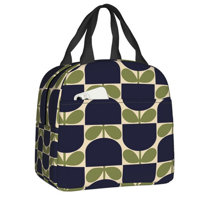 Ljetna torba za ručak s izoliranom stabljikom cvijeta za žene Skandinavska geometrijska rashladna toplinska kutija za ručak za višekratnu upotrebu