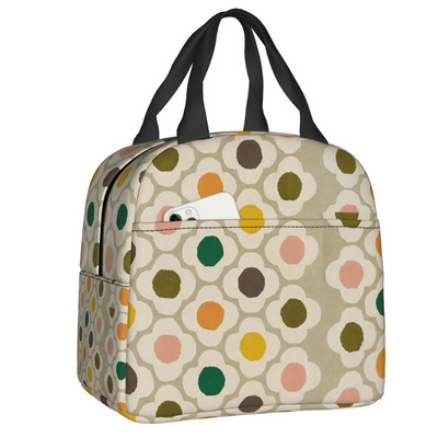 Ljetna torba za ručak s izoliranom stabljikom cvijeta za žene Skandinavska geometrijska rashladna toplinska kutija za ručak za višekratnu upotrebu