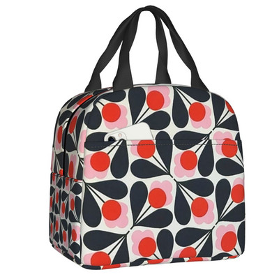 Ljetna torba za ručak s izoliranom stabljikom cvijeta za žene Skandinavska geometrijska rashladna toplinska kutija za ručak za višekratnu upotrebu